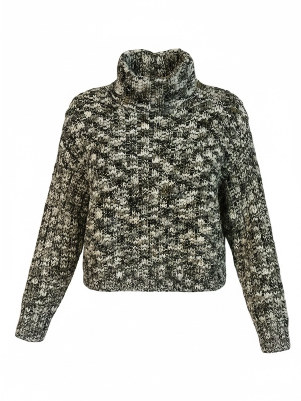 Black Tape Chunky Knit Sweater Women Size M Cozy Textured Pullover Neutral Tones